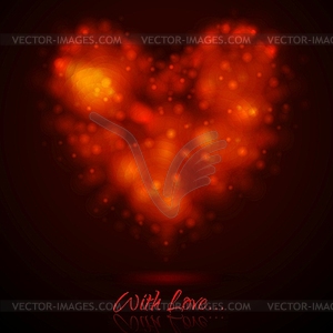 Shiny lights abstract heart - vector image