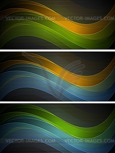 Bright wavy banners - vector image