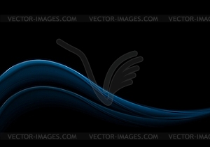 Dark blue smooth waves - vector image