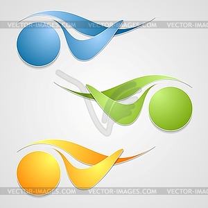 Abstract logo shapes template design - color vector clipart