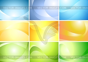 Abstract wavy banners set - vector image