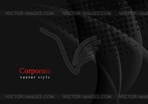 Dark abstract waves design - vector image