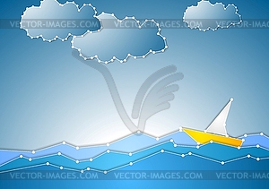 Concept schematic sea view background - vector clipart / vector image