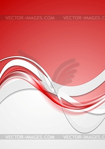 Bright red wavy abstract background - vector image