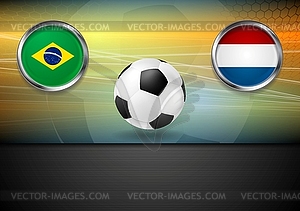 Final football. Brazil and Netherlands in Brazil - color vector clipart