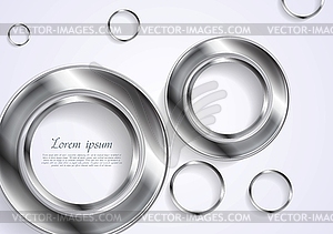 Abstract circles silver background - vector image