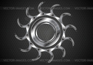 Abstract tech metallic cogwheel - vector image