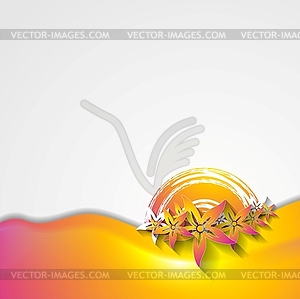 Abstract wavy colorful flowers design - vector clipart