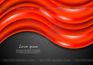 Abstract shiny red waves - vector clipart