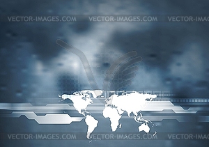 Technology dark blue design - color vector clipart