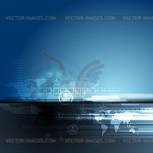 Dark blue concept team background - vector image