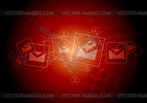 Abstract technology red background - vector clipart