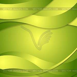 Abstract corporate green waves background - vector clipart