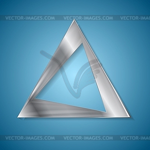 Абстрактный серебряный дизайн треугольник логотип - векторный графический клипарт
