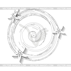 White grunge floral background - vector clipart