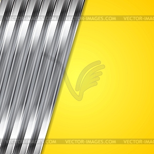 Abstract yellow and metallic background - vector clipart