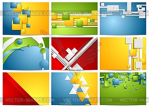 Colorful bright technology backgrounds set - vector image