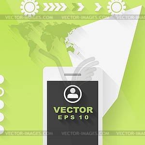 Abstract concept flat tech design with mobile phone - vector image