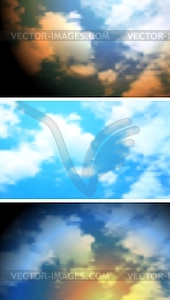 Abstract bright clouds sky banners - vector clipart