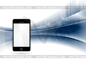 Технология волны абстрактный фон с мобильного - векторное графическое изображение