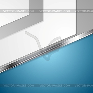 Corporate blue design with metal stripe - vector image