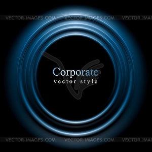 Blue shiny circle logo design - color vector clipart