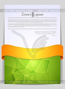 Geometry tech design with orange ribbon - vector clip art