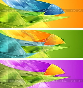 Яркие баннеры с абстрактными формами - изображение в векторном виде