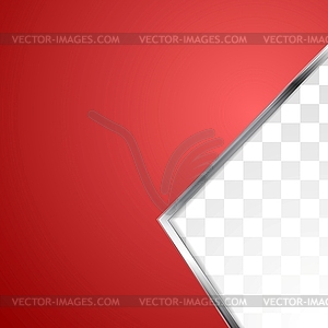 Abstract red background with metal stripe - vector image
