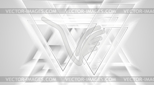 Shiny grey smooth triangles tech background - vector image