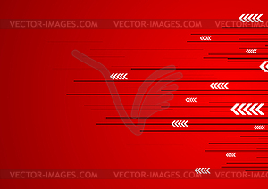 Red technology design with lines, stripes and arrows - royalty-free vector image