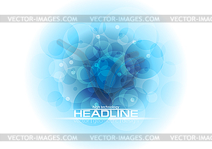 Bright blue tech geometric circles background - vector image