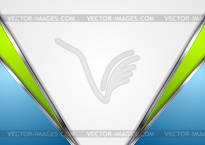 Silver metallic lines, blue green background - vector image