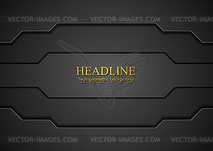 Abstract black concept tech background - vector clip art
