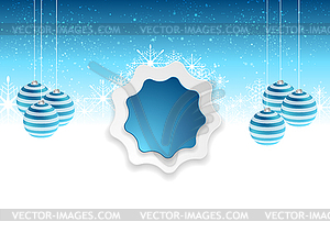 Blue white abstract Christmas background - vector clipart