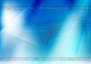 Abstract blue gradient with circuit board - vector image