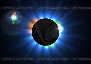 Glowing star beams abstract background - vector clipart