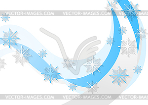 Abstract blue wavy Christmas background - vector image