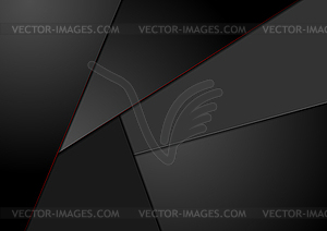 Black tech corporate background with red lines - vector clipart