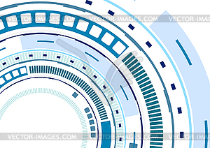 Tech blue HUD gear abstract background - vector clipart