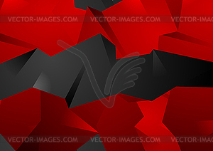 Red and black abstract 3d polygonal shapes - vector clip art