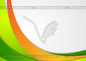 Green and orange corporate wavy background - vector image