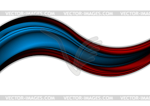 Абстрактный контраст красный синие волны - векторное изображение клипарта