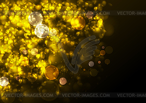 Golden festive abstract luminous Christmas particles - vector image