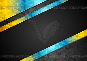 Colorful contrast abstract tech low poly background - vector image