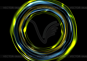 Glowing neon luminous circles - vector clip art