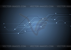 Dark blue circuit board chip tech background - vector clip art