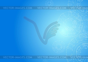 Abstract hi-tech minimal background with gears - vector clip art