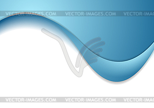 Abstract smooth blurred blue waves background - vector image