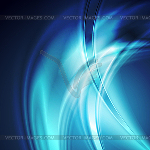 Dark blue smooth blurred abstract waves background - royalty-free vector image